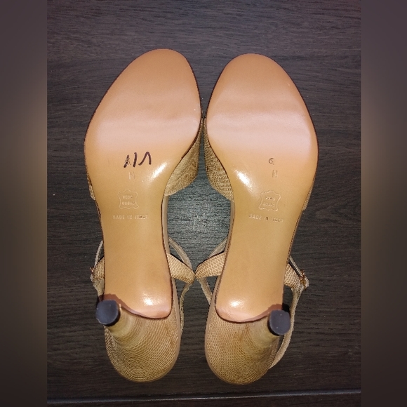 🔴 SALE Bruno Magli Strappy Leather Snakeskin Heels Size 6 Narrow - Picture 5 of 10